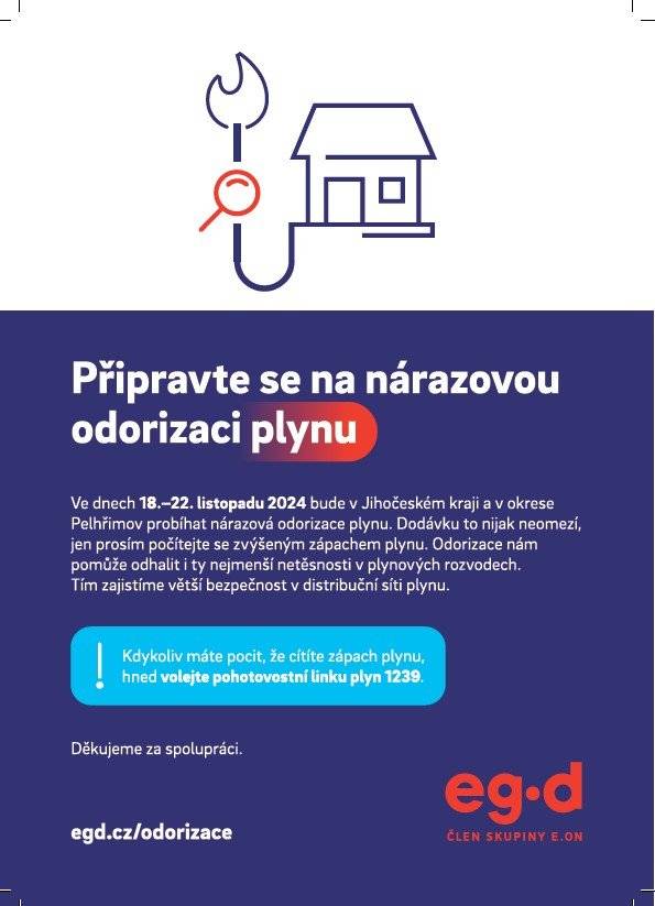 Informace o odorizaci plynu - eg.d