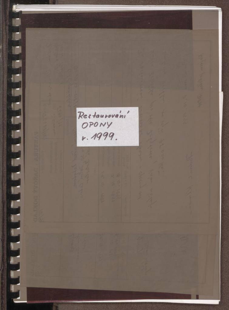 Digitalizace restaurování opony z roku 1999.