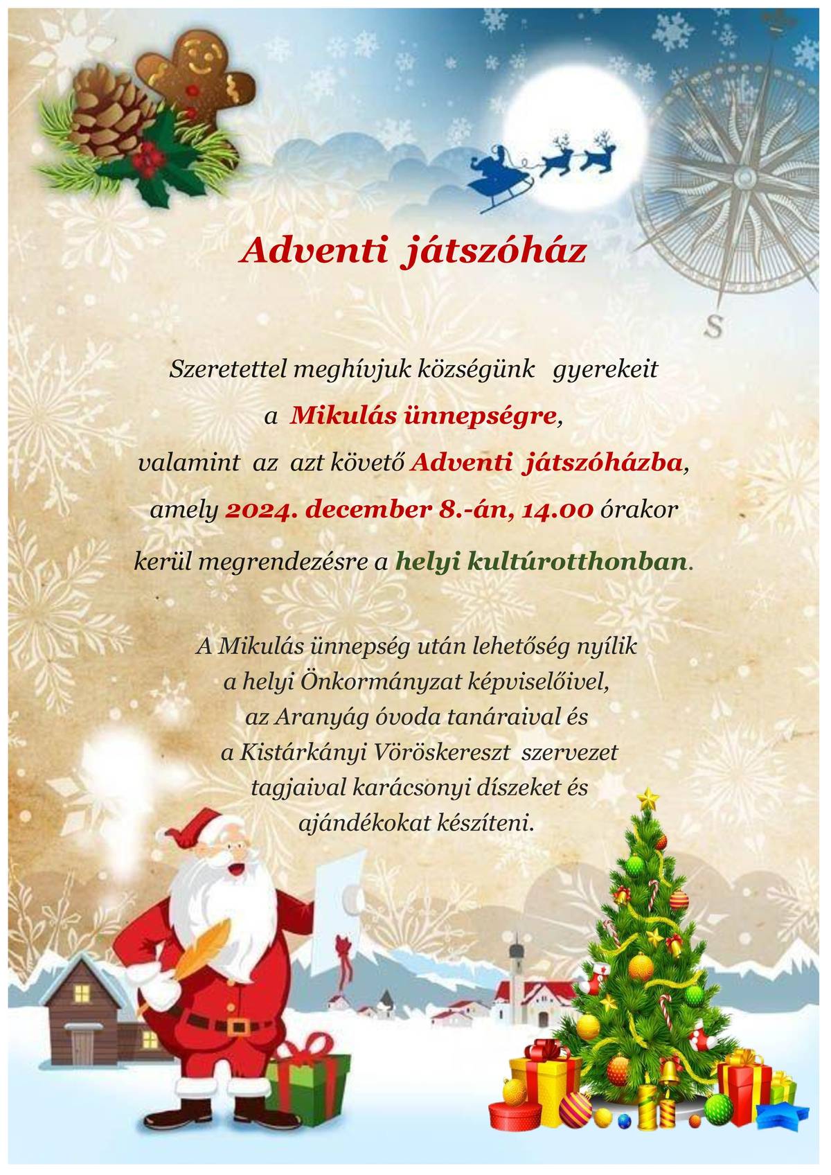 Oznamujeme rodičom a deťom, že dňa 08.12.2024 do našej obce zavíta  Mikuláš. Podujatie sa uskutoční v Kultúrnom dome so začiatkom o 14-tej  hodine poobede. Každý rodič, ktorý má záujem o prípravu mikulášskeho balíčka pre svoje dieťa do 13 rokov, môže na Obecnom úrade v Malých Trakanoch zapísať svoje dieťa do zoznamu detí pre ktorých sa pripravuje balíček, každý deň počas úradných hodín do 05.12 2024. Cena jedného mikulášskeho balíčka je 5 eur,  pričom rodič zaplatí jedno euro a obecné zastupiteľstvo prispeje štyrmi  eurami.     Értesítünk minden kedves szülőt és gyereket, hogy 2024.12.08-án /vasárnap/ községünkbe ellátogat a Mikulás. A rendezvény a helyi Kultúrotthon nagytermében 14:00 órai kezdettel kerül megrendezésre. Minden szülő aki igényt tart mikuláscsomag készítésére gyerekének 13 éves korig , jelentkezhet  a helyi községi hivatalban minden nap 2024.12.05-ig. Egy mikuláscsomag értéke 5 euró, miközben a szülő befizet 1 eurót és az önkormányzat hozzájárul további 4 euróval.