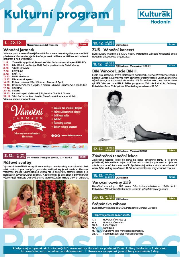 KD HODONÍN - PROGRAM PROSINEC 2024