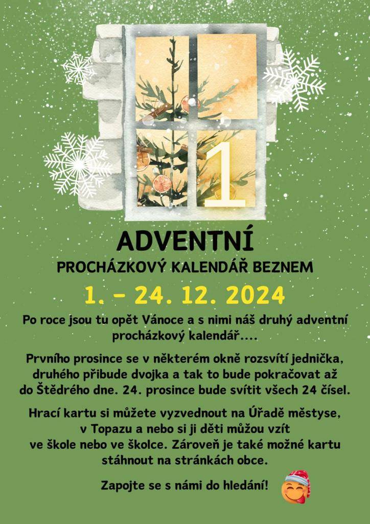 ADVENTNÍ PROCHÁZKOVÝ KALENDÁŘ BEZNEM