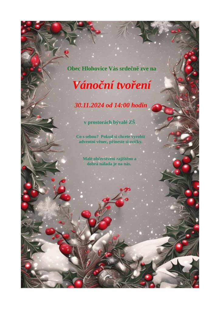 vánoční tvoření s Janou Benešovou