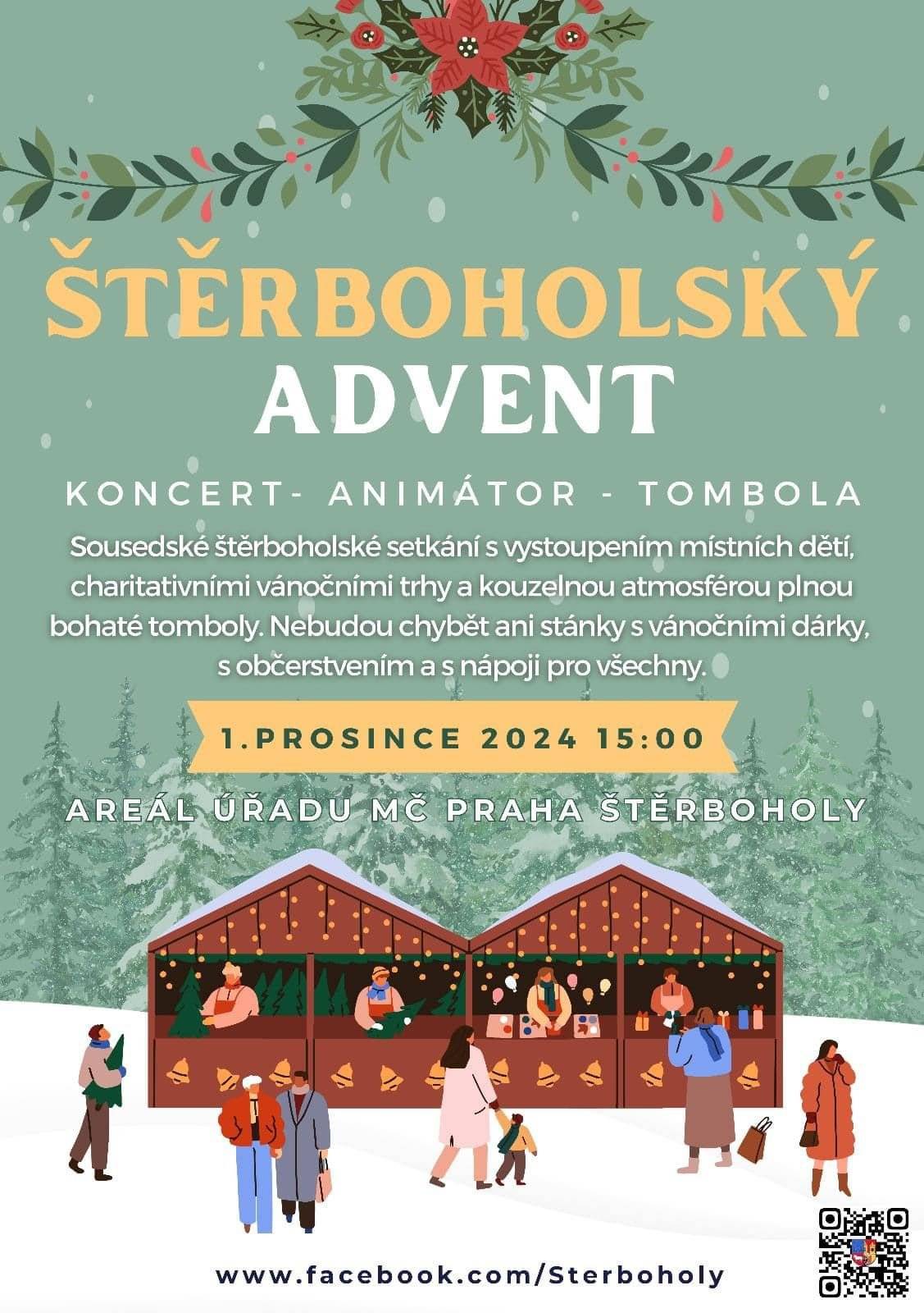 POZVÁNKA NA NEDĚLI 1.12.2024. OD 15:00 HODIN BĚŽÍ KULTURNI PROGRAM A V PODVEČER ROZSVÍCENÍ VÁNOČNÍHO STROMEČKU, AKCE SE KONÁ V PARKU U BUDOVY ÚŘADU MČ ŠTĚRBOHOLY.