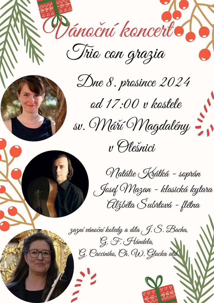 Vánoční koncert v kostele sv. Máří Magdalény v Olešnici v O. h.  8.12.2024 v 17:00.
