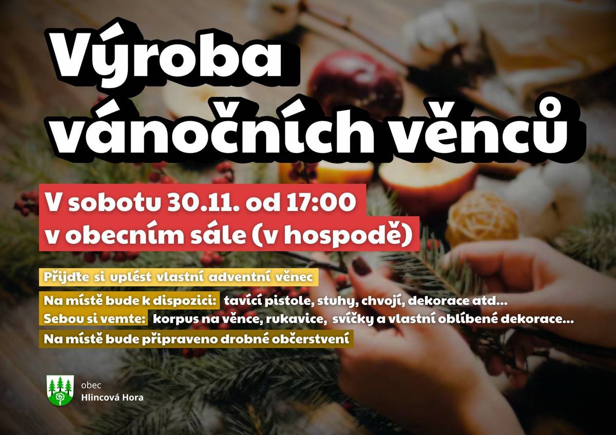 Setkání v hospůdce s výrobou adventních věnců