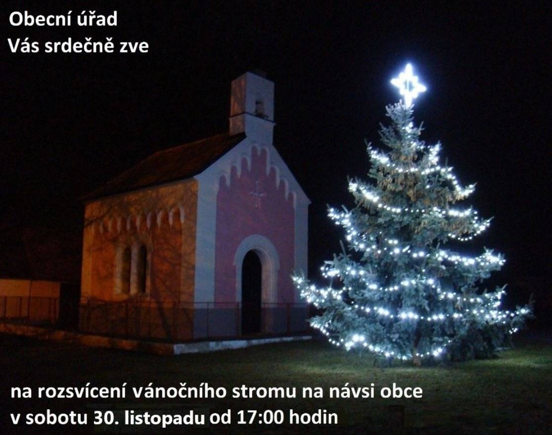 Rozsvícením vánočního stromu v Břehově v sobotu 30. listopadu od 17:00 hodin.