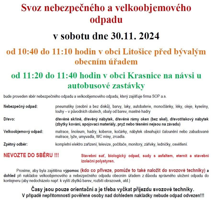 Připomínáme zítřejší svoz odpadu