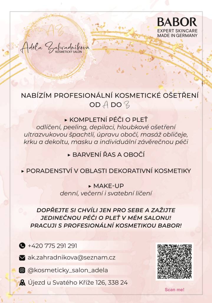 Nově otevřený kosmetický salon Adély Zahradníkové                    LEDEN 2025