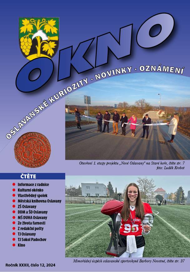 Oslavanský zpravodaj OKNO 12/2024