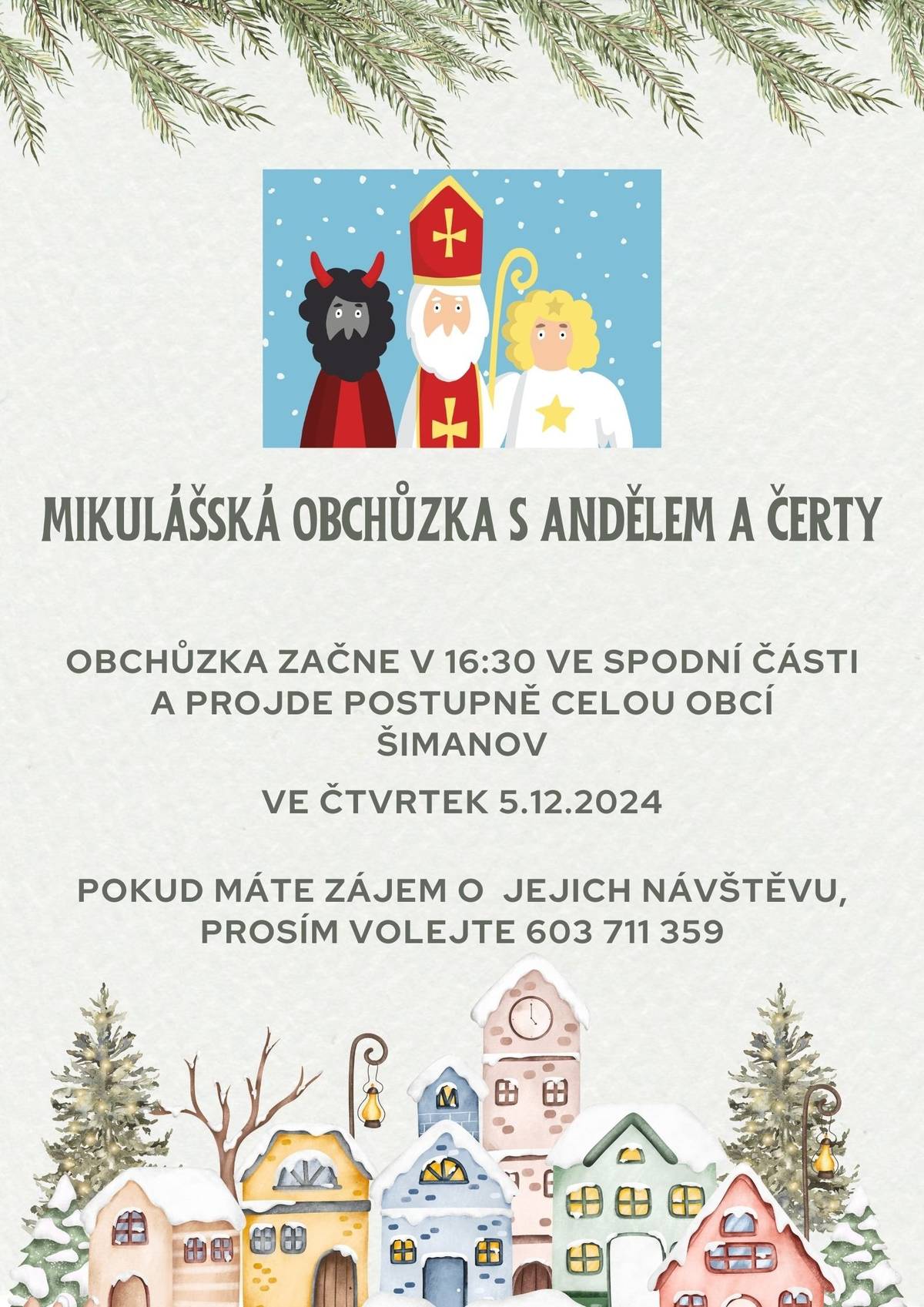 ve čtvrtek 5.12.2024 Pokud máte zájem o jejich návštěvu, prosím volejte 603711359