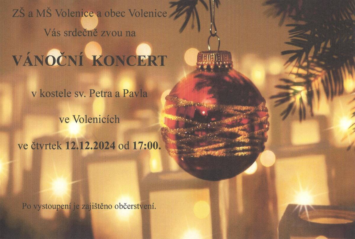 Vánoční koncert v kostele sv. Petra a Pavla ve Volenicích