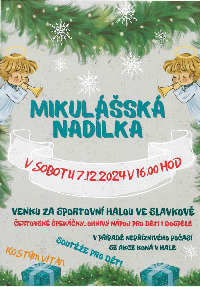 Halóó, halóó, pozor všem - malým i velkým, hodným i trochu zlobivým ???? tradiční MIKULÁŠSKÁ NADÍLKA PRO DĚTI se blíží - přijďte se pobavit v sobotu 7. prosince. Na všechny se těší andělé i čerti a hlavně Mikuláš ????
