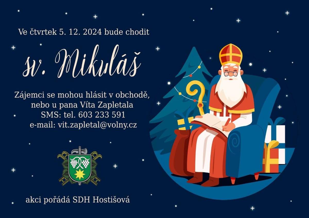 Datum konání: 5. 12. 2024    Zájemci se mohou hlásit v obchodě nebo u pana V. Zapletala: SMS tel.: 603 233 591  E-mail: vit.zapletal@volny.cz