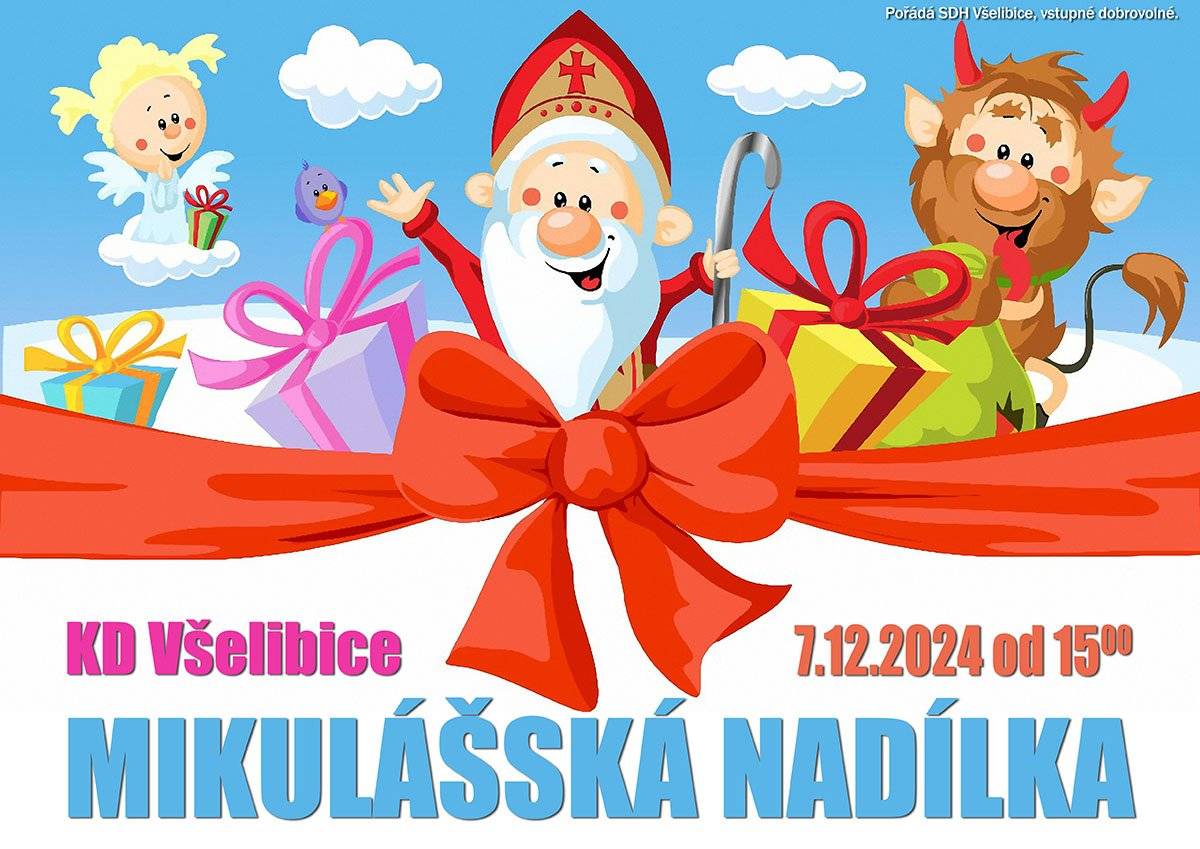 v sobotu 7.12.2024 Mikuláš v KD Všelibice od 15.00