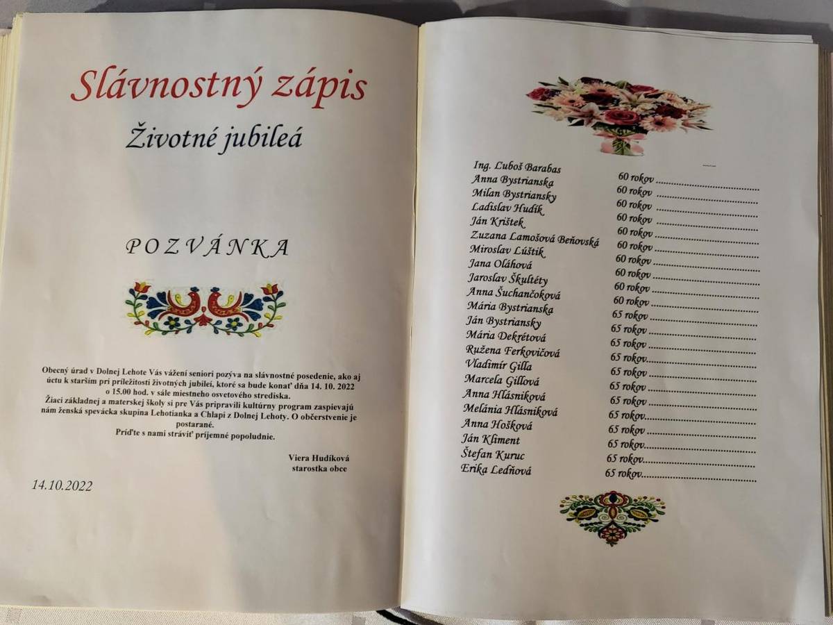 Úcta k starším, jubilanti 2022
