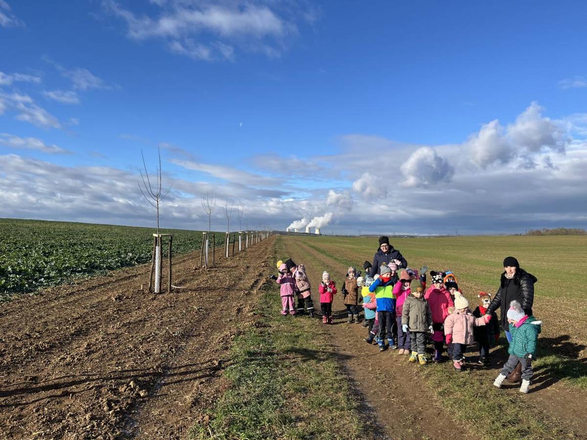 V Dolních Dubňanech jsme za podpory Nadace ČEZ obnovili původní alej ovocných stromů.