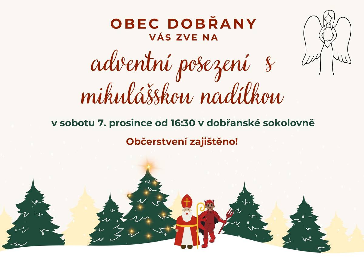 v sobotu 7.12.2024 od 16.30 h. v sokolovně