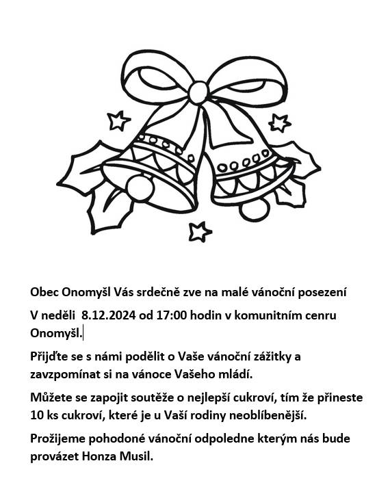 Vánoční posezení v Komunitním centru Onomyšl 8.12.2024