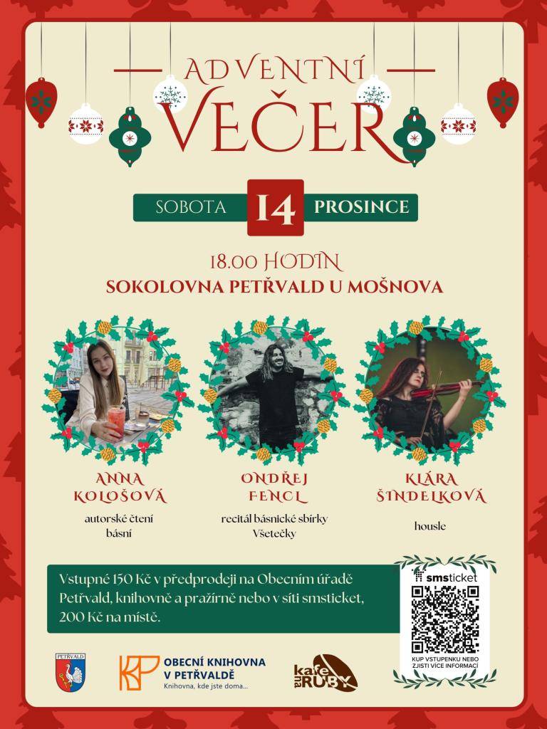 Autorské čtení básní - Anna Kološová  Recitál básnické sbírky Všetečky - Ondřej Fencl  Housle - Klára Šindelková