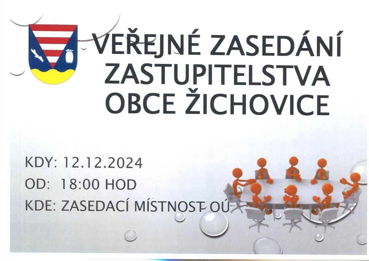 Pozvánka na XII.veřejné zasedání zastupitelstva Obce Žichovice konané dne 12.12.2024