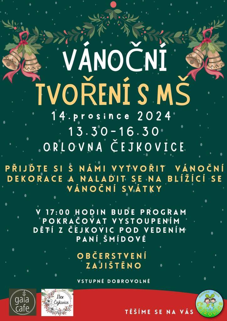 PŘIJĎTE SI VYTVOŘIT VÁNOČNÍ DEKORACE A NALADIT SE NA BLÍŽÍCÍ SE VÁNOČNÍ SVÁTKY