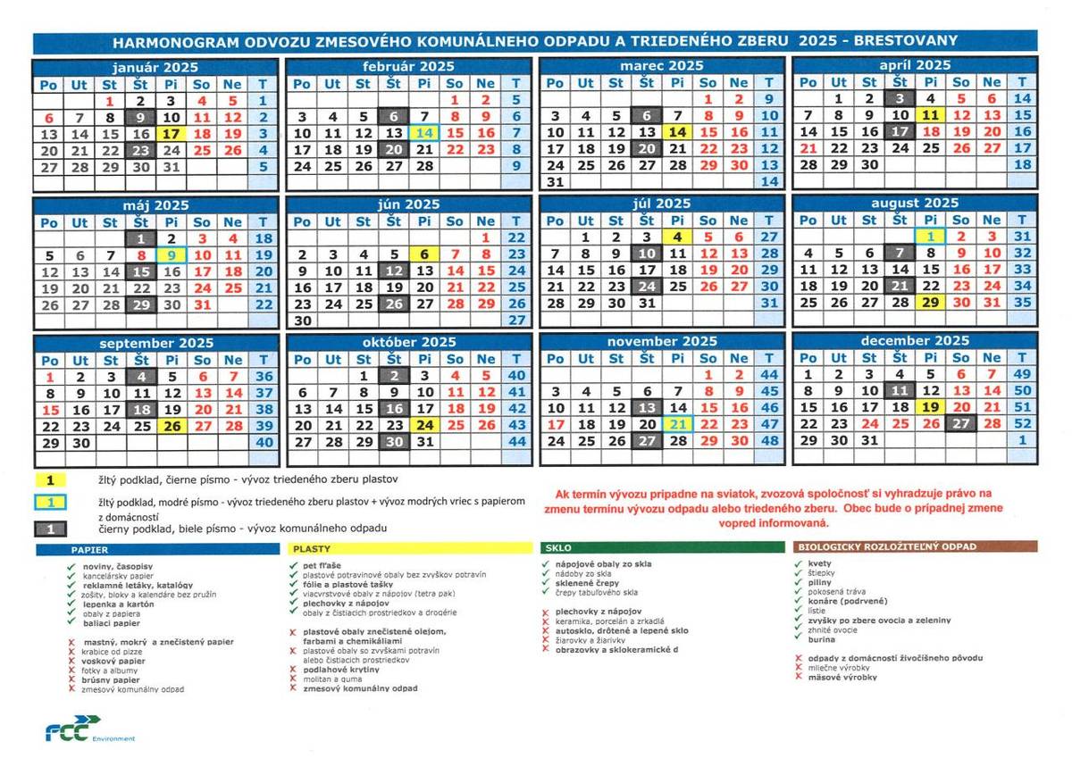 vývoz odpadu 2025