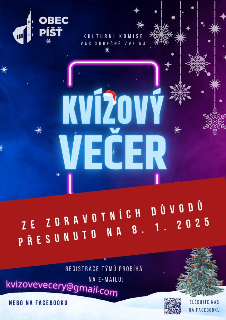 Kvízový večer dne 11.12. zruše