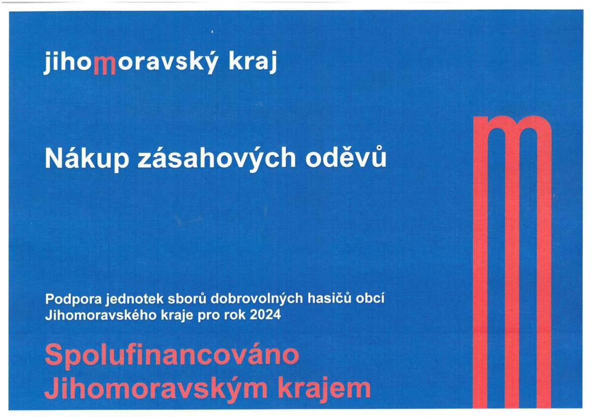 Z dotačního programu Podpora jednotek sborů dobrovolných hasičů obcí Jihomoravského kraje pro rok 2024 na základě schválené žádosti o dotaci Jihomoravským krajem zakoupila obec Perná v rámci realizace akce „Nákup zásahových oděvů“ pro JSDH Perná nové vybavení v celkové hodnotě 122.089,- Kč.