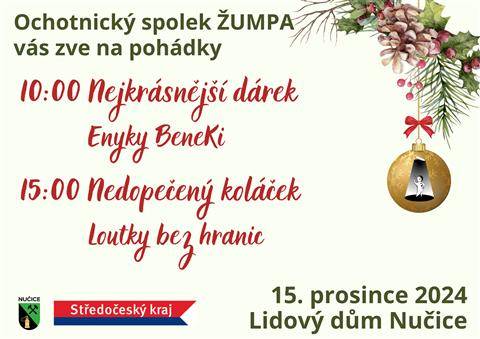 Poslední divadelní akcí v Lidovém domě v letošním roce, kterou pořádá Ochotnický spolek ŽUMPA, bude Vánoční loutkový festival. Ten se uskuteční v neděli 15. prosince 2024. Festival zahájíme loutkovou novinkou Nejkrásnější dárek od souboru Enyky BeneKi. Začínáme v 10:00 a po skončení představení bude k dispozici také tematická výtvarná dílnička. Druhou inscenací bude krásný loutkový příběh Nedopečený koláček od souboru Loutky bez hranic. S pečením začne Dorka Bouzková v 15:00.
