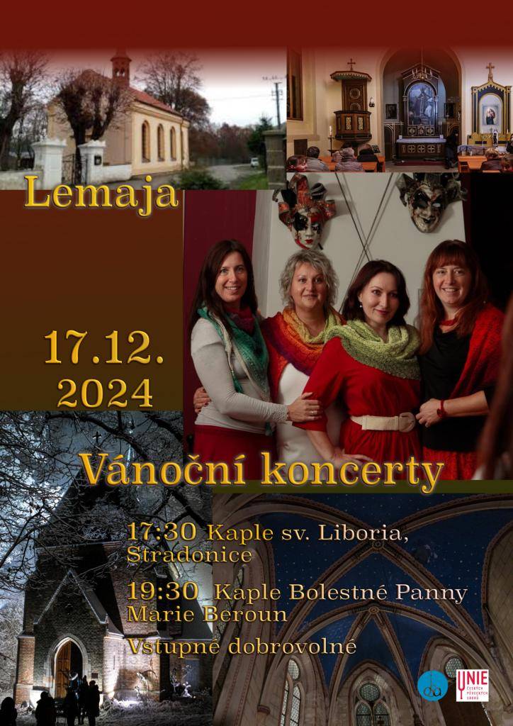 Soubor Lemaja Vás zve na vánoční koncert do Kaple sv. Liboria ve Stradonicích.