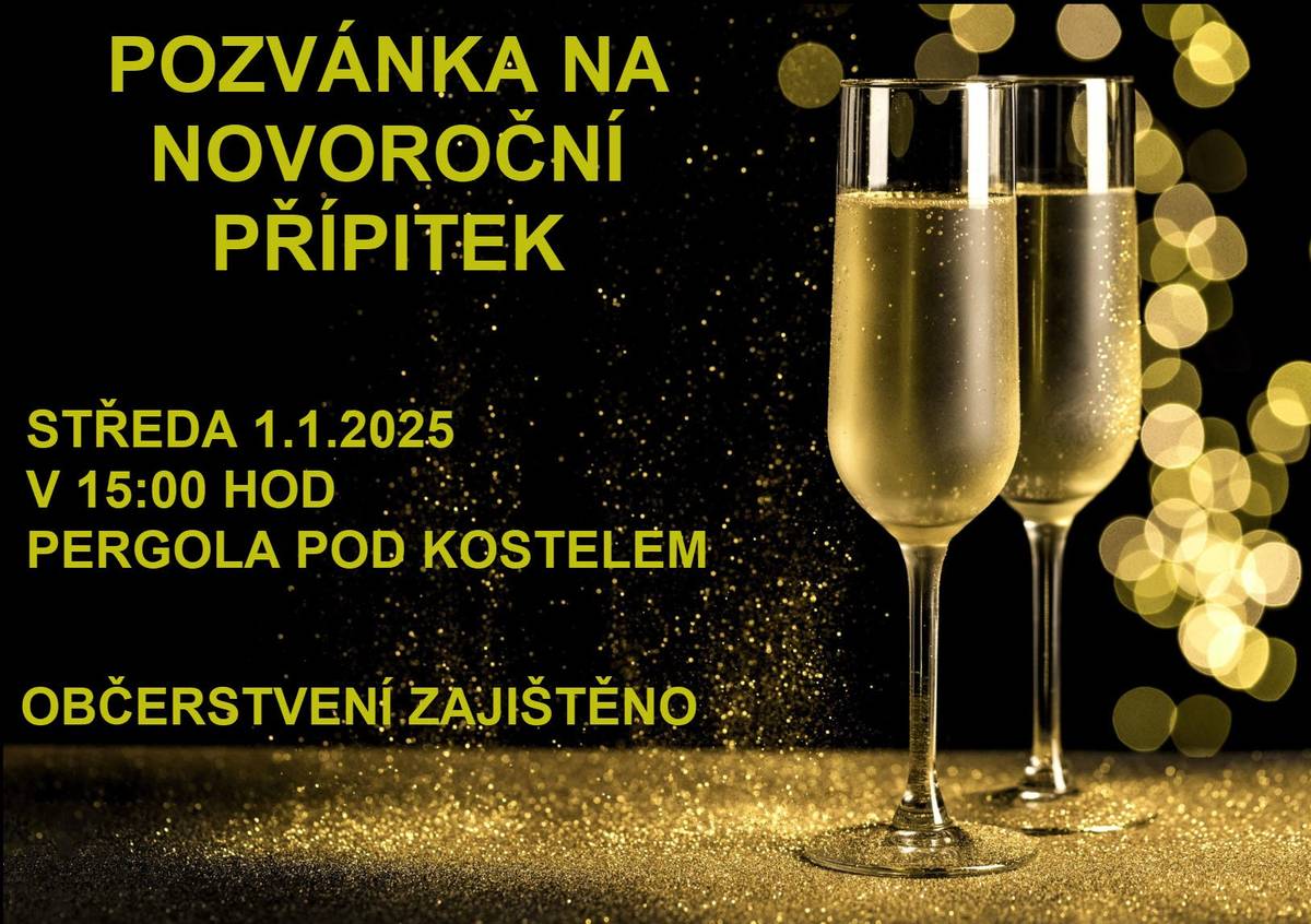 Obec Chotěšov zve všechny své občany na Novoroční přípitek, který se uskuteční 1.1.2025 v 15:00 hod u pergoly pod kostelem.