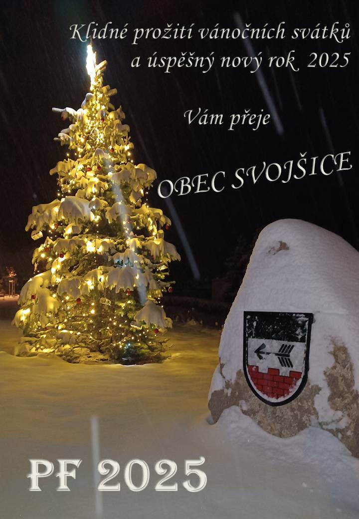 Krásné prožití  vánočních svátků a hodně úspěchů v novém roce 2025 přeje obec Svojšice.