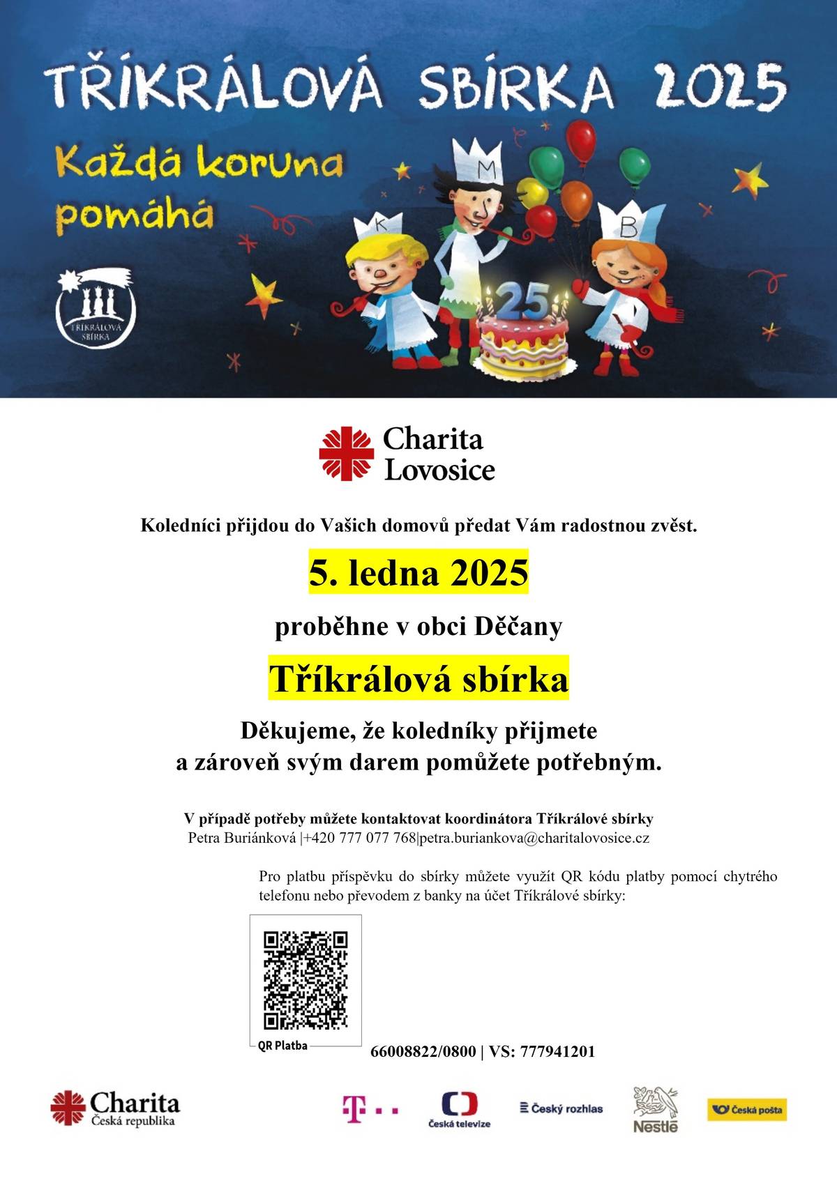 Tříkrálová sbírka v naších obcích