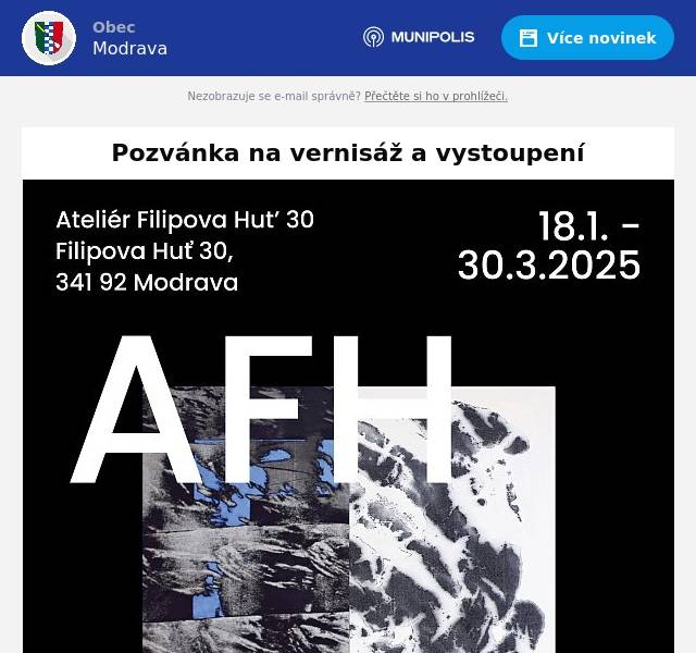 Ateliér Filipova Huť vás zve na vernisáž a vystopoupení. Více informací v příloze.