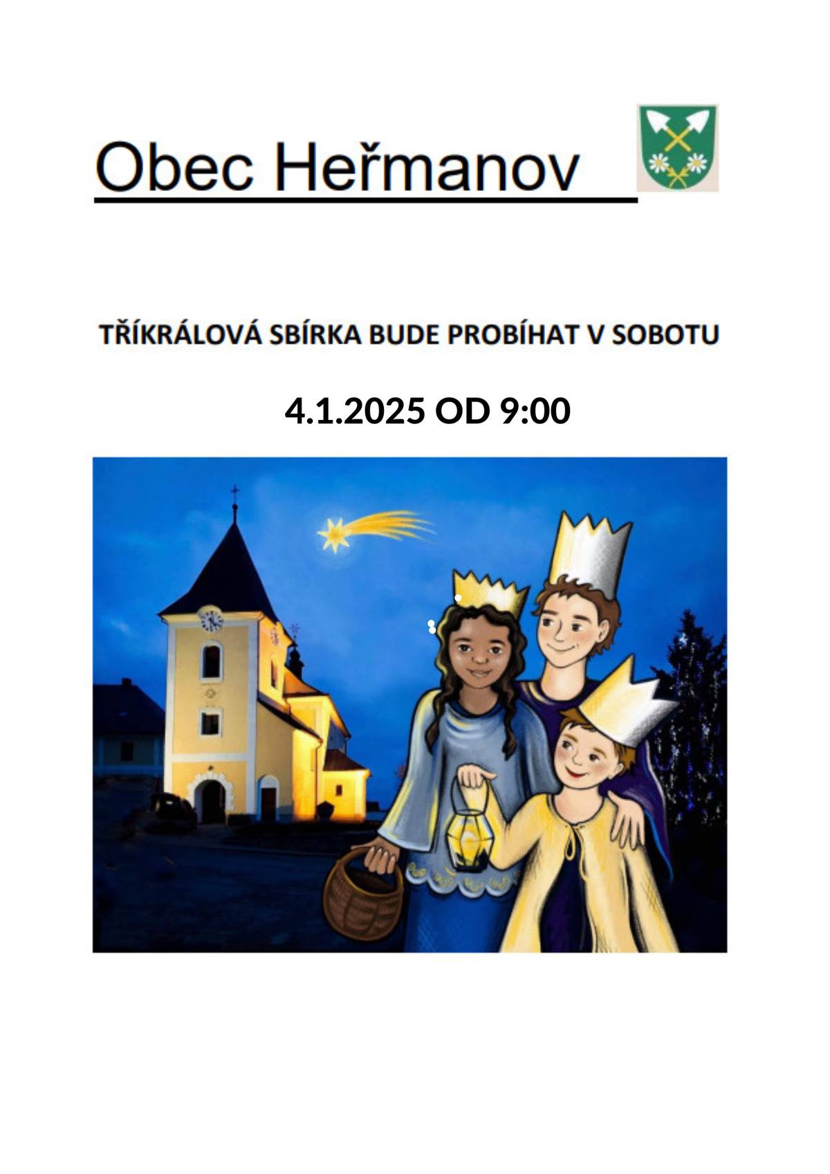 V sobotu 4.1.2025 od 9:00.