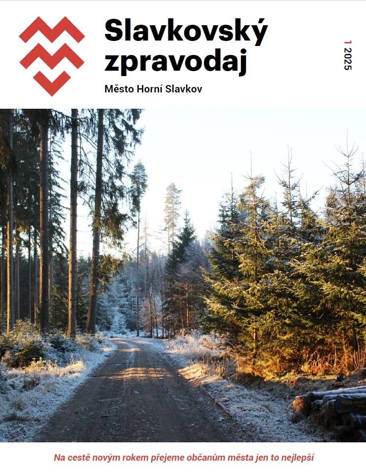 Vážení občané, v příloze Vám zásíláme aktuální vydání Slavkovského zpravodaje na měsíc leden 2025 v elektronické podobě.   V listinné podobě naleznete zpravodaj na těchto místech:    městský úřad kavárna a knihovna MKS lékárna BENU obchod Tesco čekárna praktických lékařů MUDr. Igazových čekárna praktických lékařů MUDr. Januševiče/MUDr. Kundráta autobusové zastávky: staré město, Kounice.