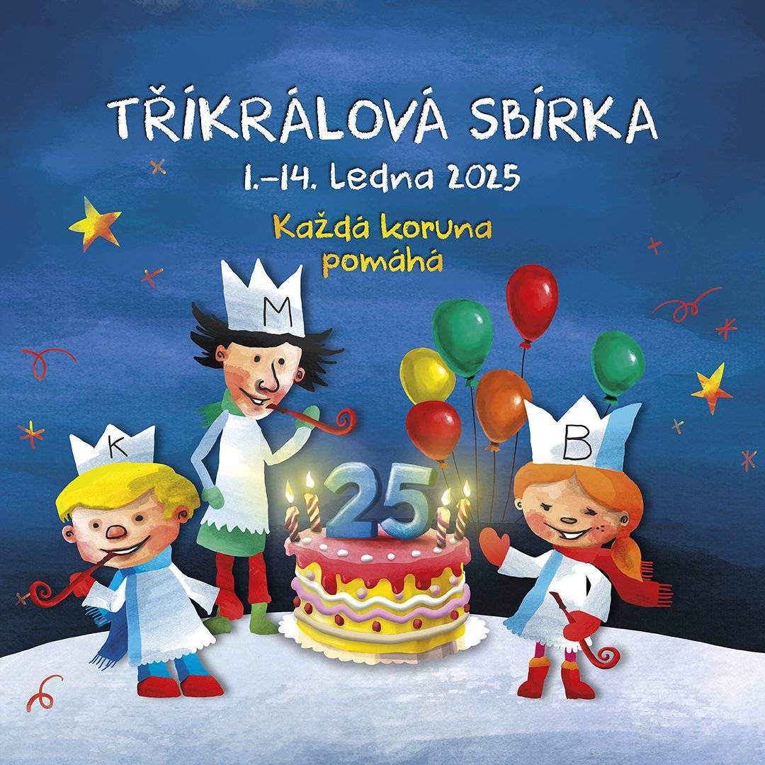 Tříkrálová sbírka 2025 - v obci Vrutice se uskuteční v sobotu 11.1.2025