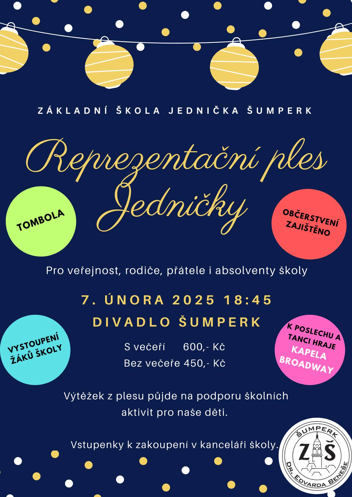 Reprezentační ples Jedničky 7. února 2025 18:45 hodin Divadlo Šumperk