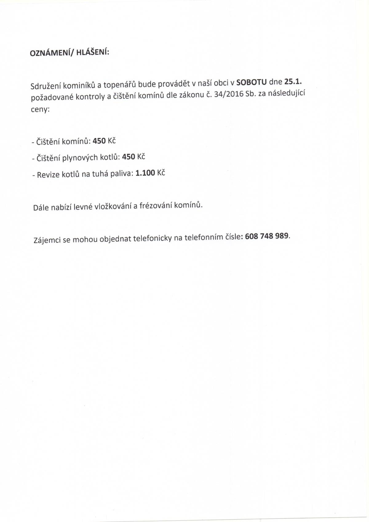 V sobotu 25.1.2025  kontakt : 608 748 989