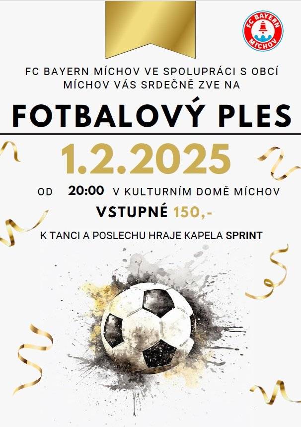 Pozvánka na ples fotbalistů