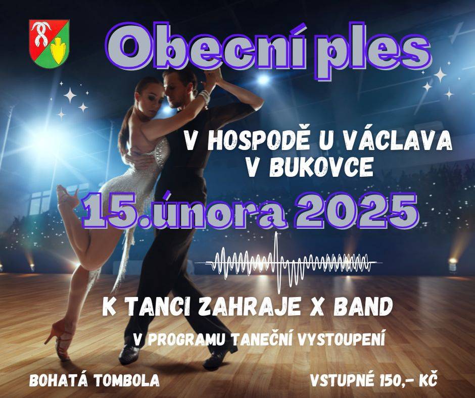Zveme vás na Obecní ples, který se koná 15.2.2025 v Hospodě u Václava.