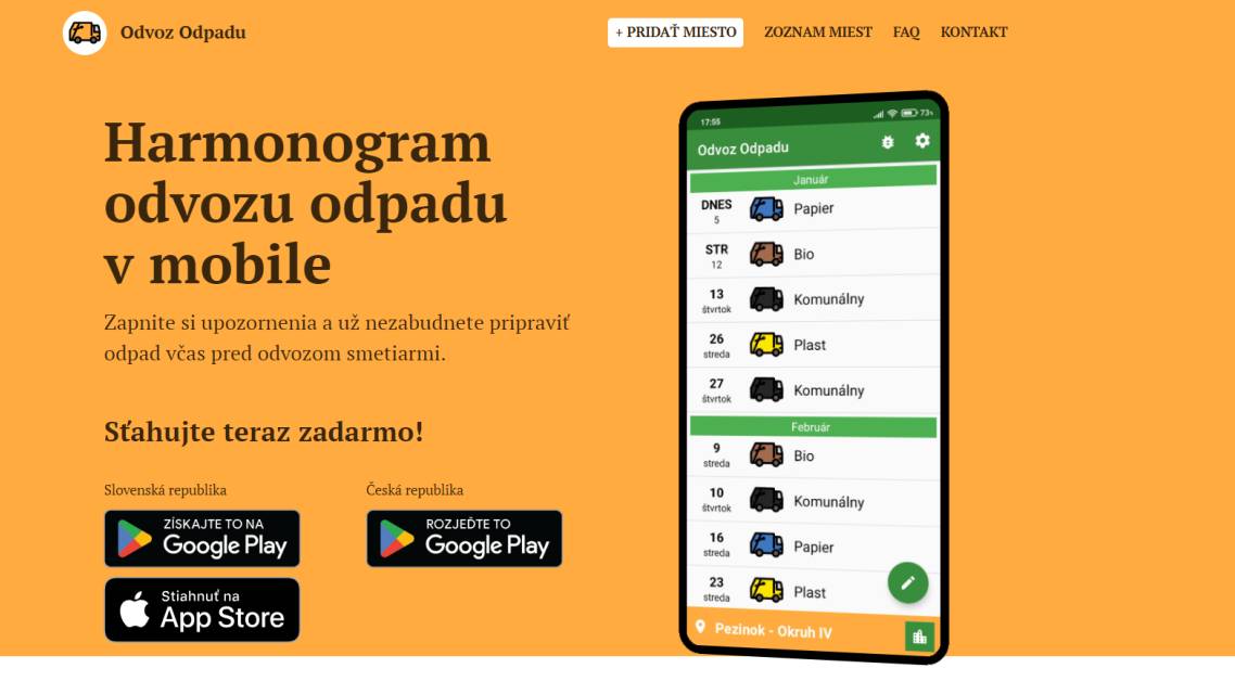 Nezmeškajte odvoz odpadu!