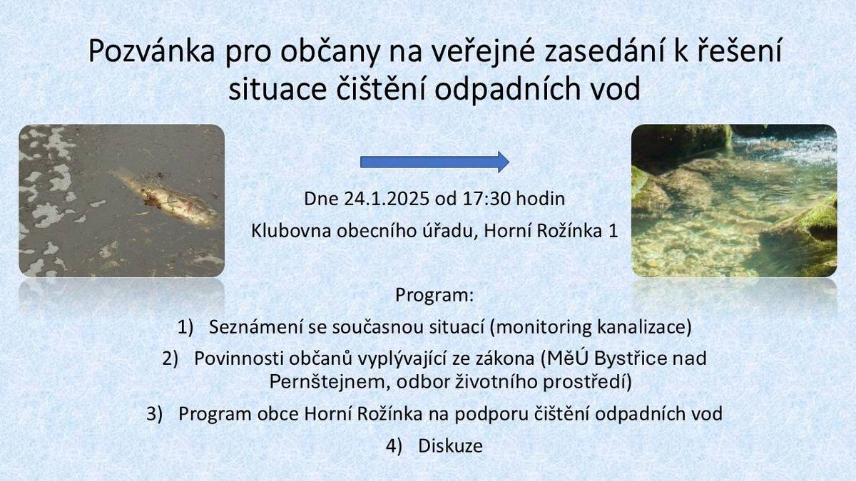 Klubovna obecního úřadu, Horní Rožínka 1 24.1.2025 od 17:30 hodi