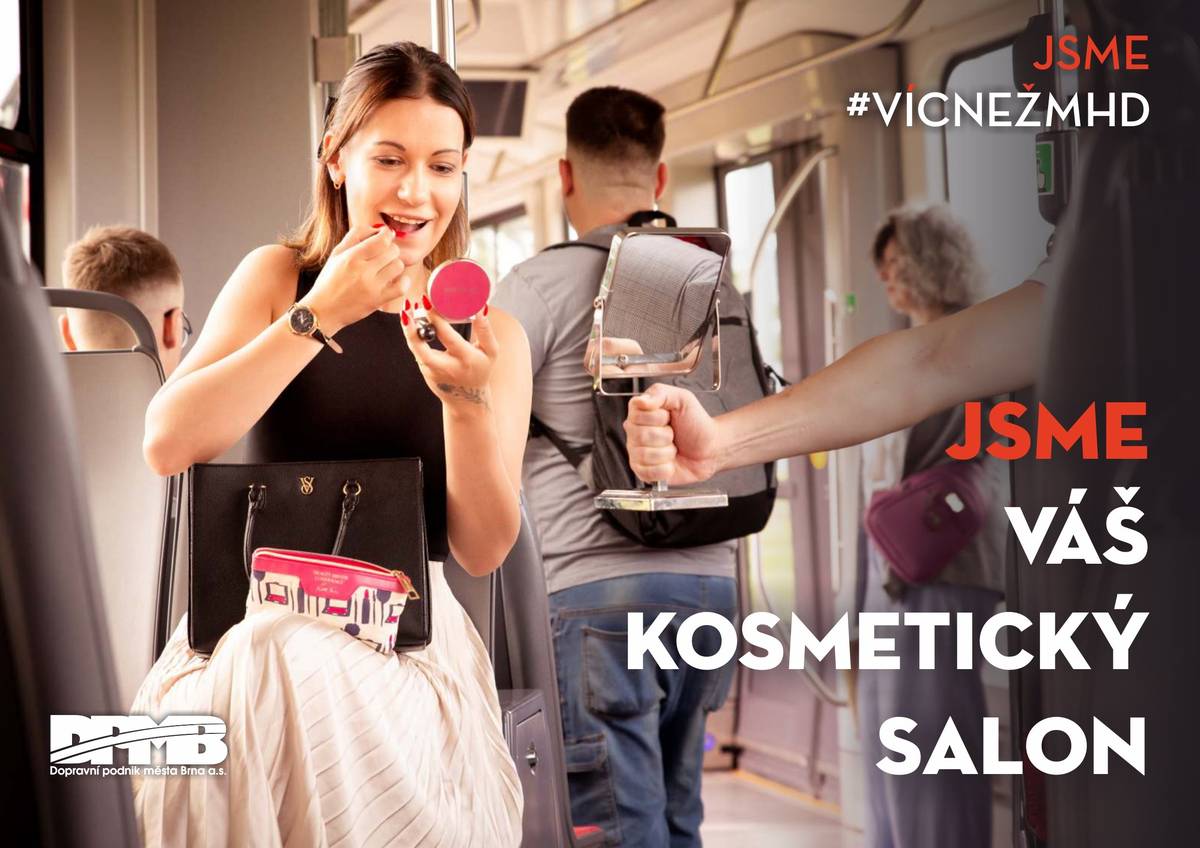 Téměř tři a půl tisíce letáků zaplavilo fabiony vozů brněnského dopravního podniku. Na sedmnácti různých vizuálech je k vidění první fáze nové kampaně s názvem „Jsme víc než MHD“. Dopravní pondik opět vsadil na lehkou nadsázku, vtip a jednoduchost. Cílem kampaně poukázat na to, že brněnská MHD nejsou jen a pouze vozy, jimiž lidé cestují a tráví v nich svůj čas. Také je to místo, kde se věnují svým koníčkům, odpočívají nebo se mohou potkat s někým známým. Hesla jako „Jsme místo, kde se můžete odvázat“, „Jsme místo, kde o chůvy není nouze“, „Jsme váš kosmetický salon“ budou cestující ve vozech vídat celý rok. V další fázi kampaň ukáže jedinečnost DPMB. Hlavními aktéry kampaně jsou reální cestující, kteří služby DPMB denně využívají. Přihlásili se na jaře na výzvu podniku na sociálních sítích.