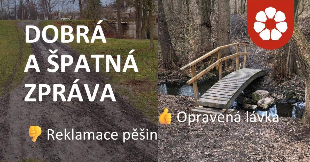 Bohužel evidujeme výrazné zhoršení stavu mlatových cest a řešíme jej. Podařilo se nám ale konečně opravit lávku zničenou při po povodních.