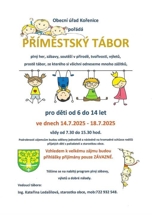 Příměstský tábor 14.7.2025-18.7.2025