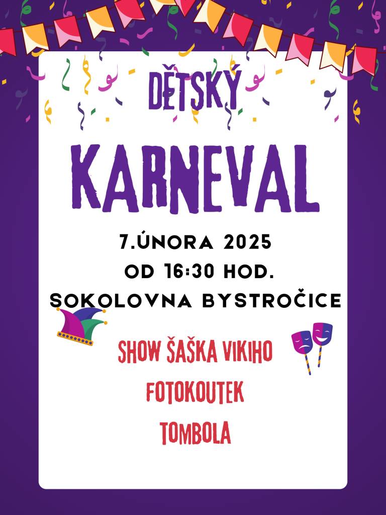 Zveme všechny děti na karneval!