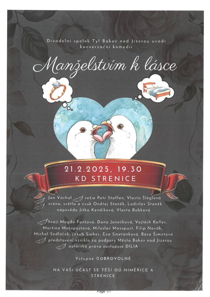 Divadelní představení v KD Strenice