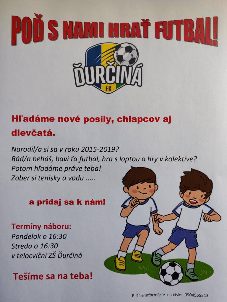 Nábor do FK Ďurčiná