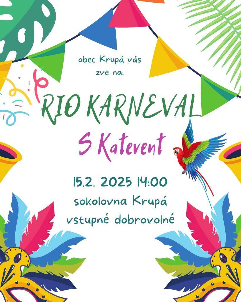 sobota 15.2.2025 od 14.hod v sokolovně v Krupé